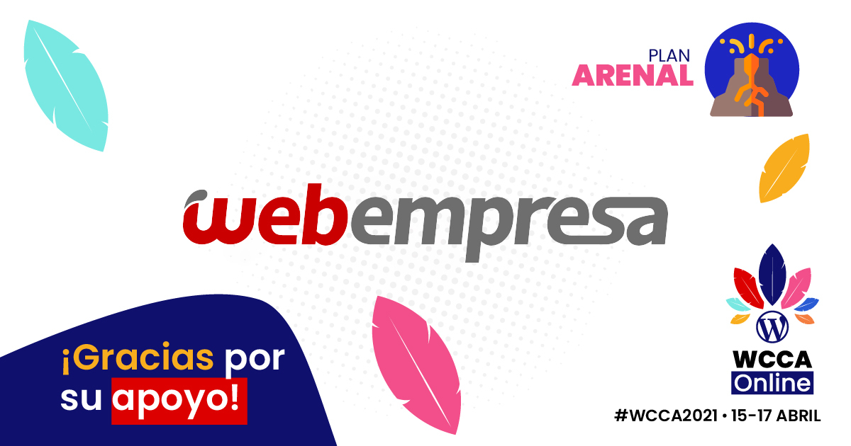 Banner Agradecimiento webempresa patrocinador Arenal, WordCamp Centroamérica