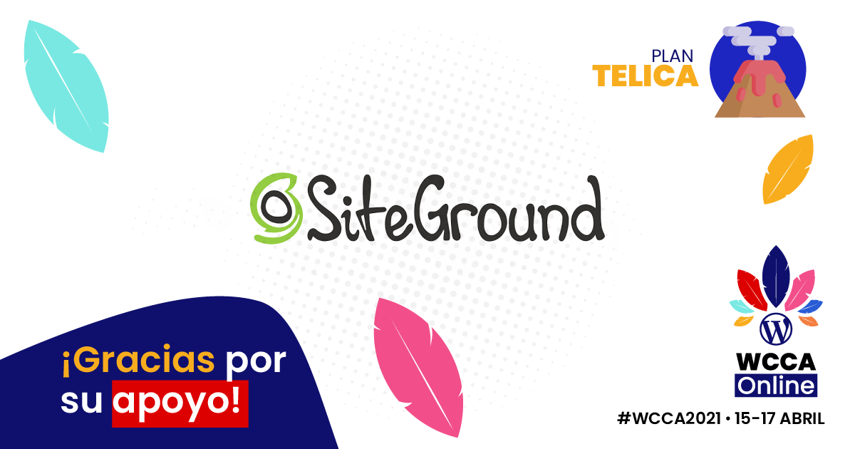 Banner Agradecimiento a Siteground, patrocinador Telica WordCamp Centroamérica