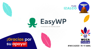 Banner agradecimiento EasyWP, Patrocinador Izalco WordCamp Centroamérica