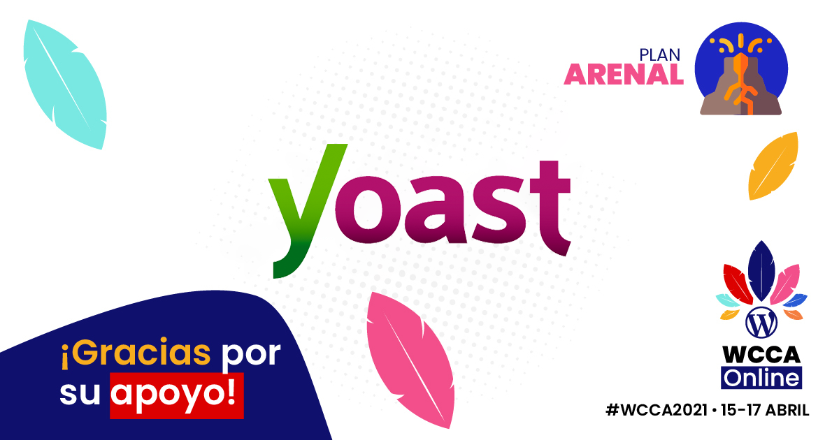Banner de agradecimiento a Yoast, Patrocinador Arenal del WordCamp Centroamérica Online